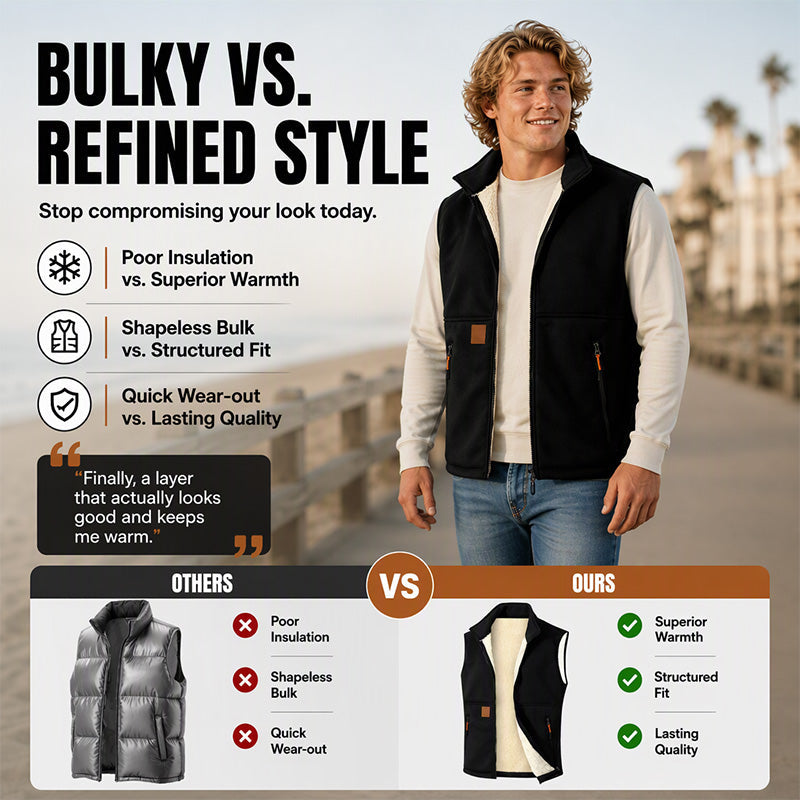 Unisex Winter Plush-Lined Warm Vest