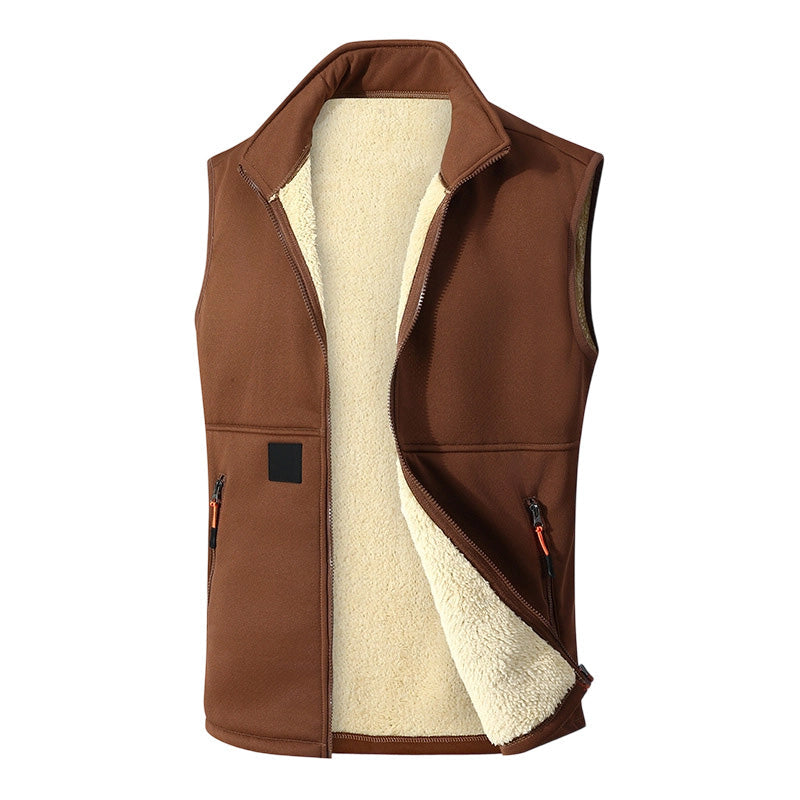 Unisex Winter Plush-Lined Warm Vest