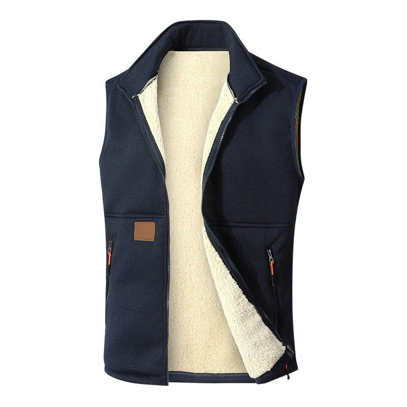 Unisex Winter Plush-Lined Warm Vest