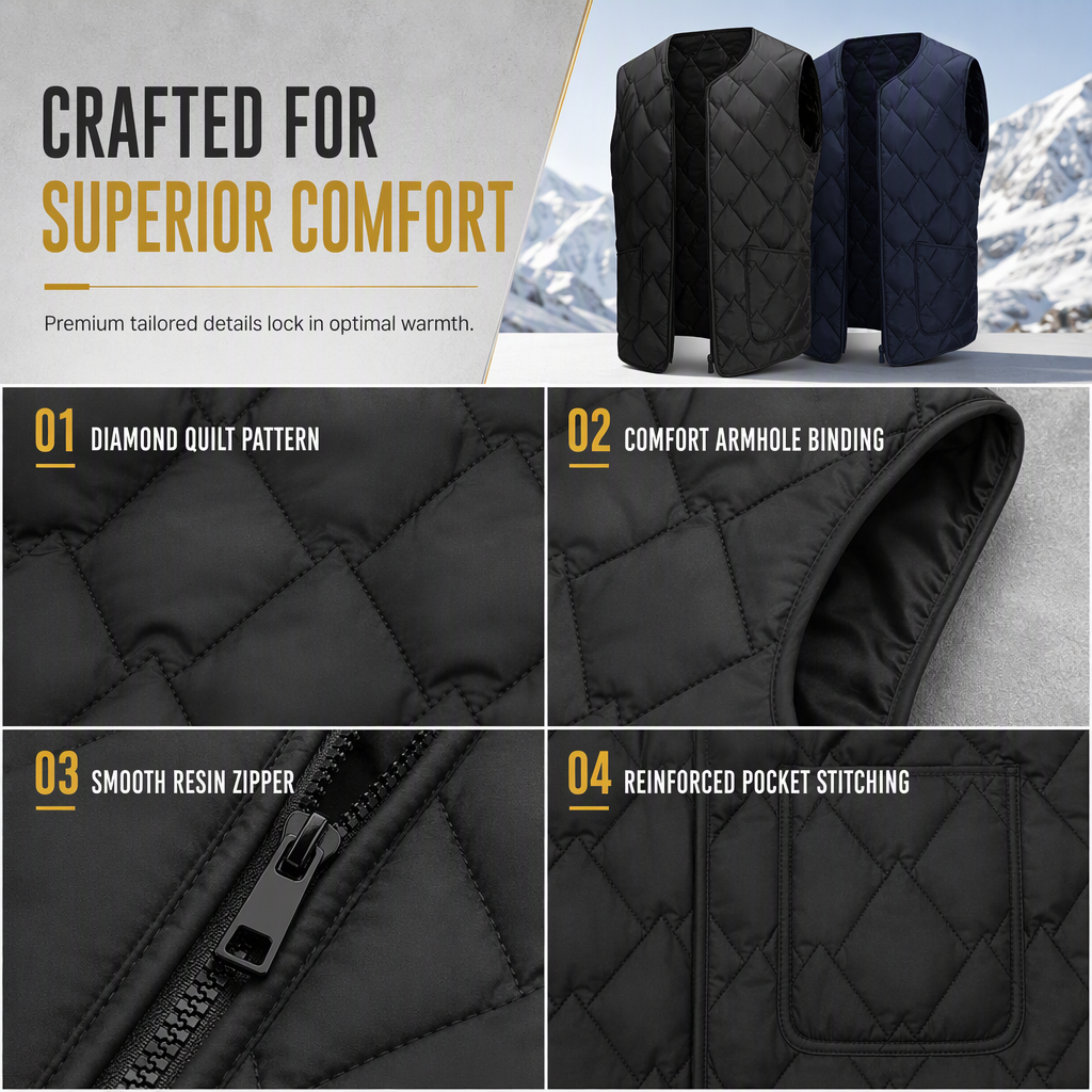 Men's Winter Loose Fit Vest High Street Fashion Minimalist Sleeveless