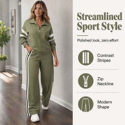 Women's Casual Sweatshirt and Wide-Leg Pants Set