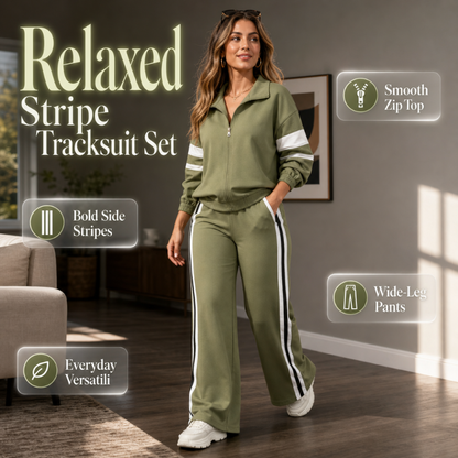 Women's Casual Sweatshirt and Wide-Leg Pants Set