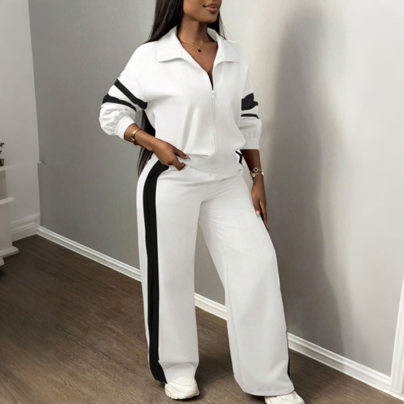 Women's Casual Sweatshirt and Wide-Leg Pants Set