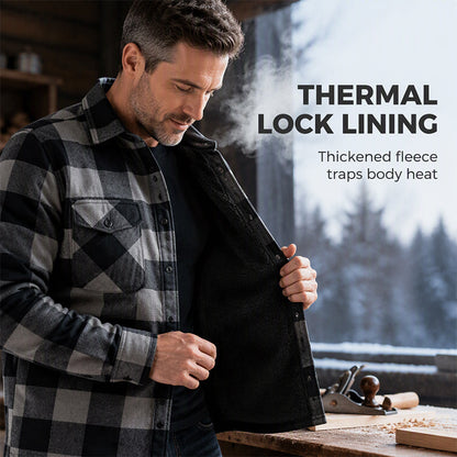 Men's Winter Thermal Plaid Shirt Jacket