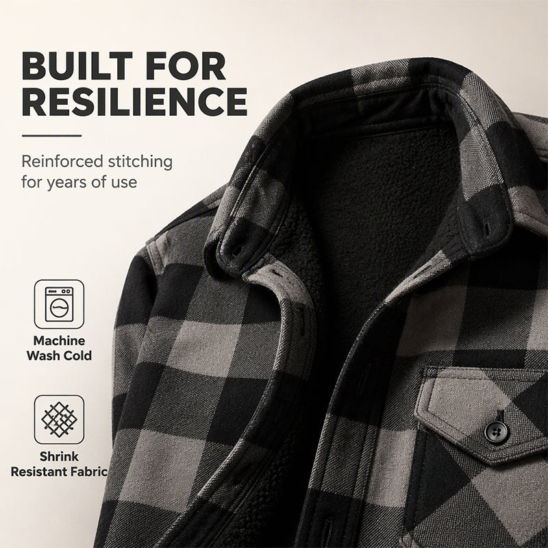 Men's Winter Thermal Plaid Shirt Jacket