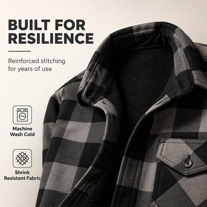 Men's Winter Thermal Plaid Shirt Jacket