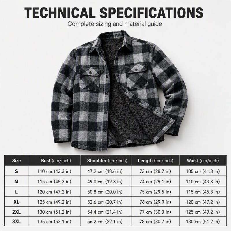 Men's Winter Thermal Plaid Shirt Jacket