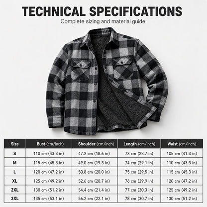 Men's Winter Thermal Plaid Shirt Jacket