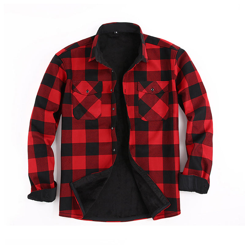 Men's Winter Thermal Plaid Shirt Jacket