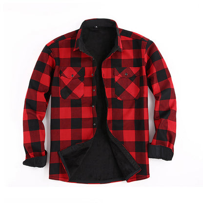 Men's Winter Thermal Plaid Shirt Jacket