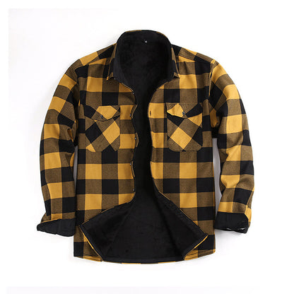 Men's Winter Thermal Plaid Shirt Jacket
