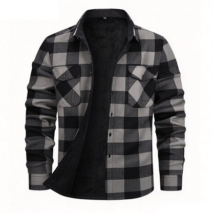 Men's Winter Thermal Plaid Shirt Jacket