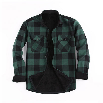 Men's Winter Thermal Plaid Shirt Jacket