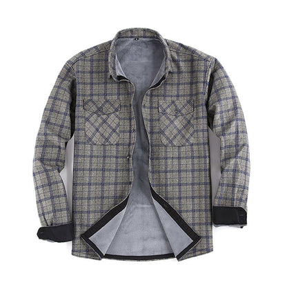 Men's Winter Thermal Plaid Shirt Jacket