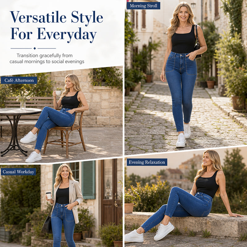 Women's Casual Stretchy High-Waisted Jeans