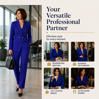 Women's Elegant Double Breasted Blazer & Pants Set