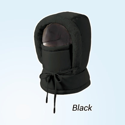 Plush-lined Thickened Thermal Hat with Face Mask