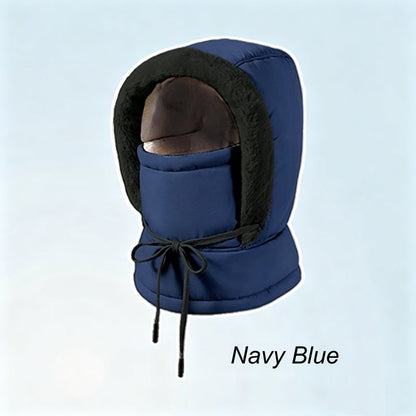 Plush-lined Thickened Thermal Hat with Face Mask