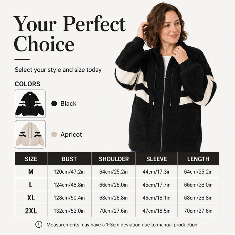 Women's Oversized Zip-Up Faux Shearling Jacket