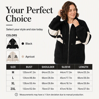 Women's Oversized Zip-Up Faux Shearling Jacket