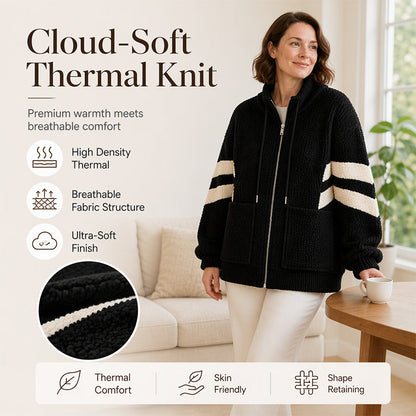 Women's Oversized Zip-Up Faux Shearling Jacket