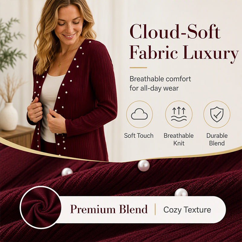 Women's Pearl Beaded Knit Cardigan