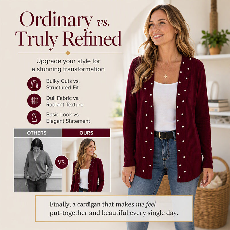 Women's Pearl Beaded Knit Cardigan