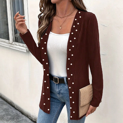 Women's Pearl Beaded Knit Cardigan