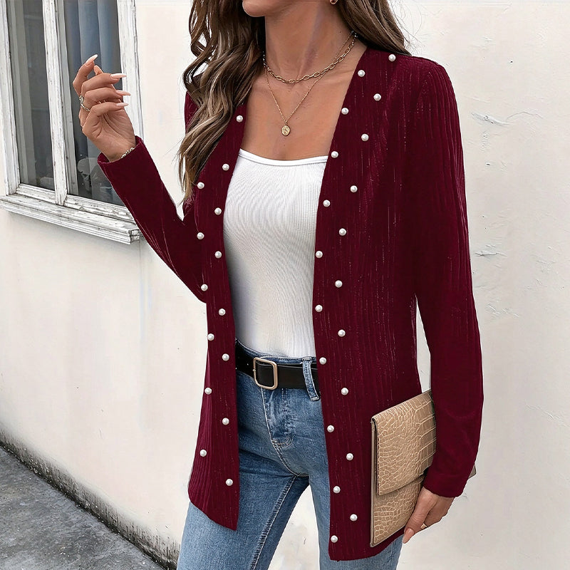 Women's Pearl Beaded Knit Cardigan