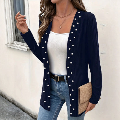 Women's Pearl Beaded Knit Cardigan