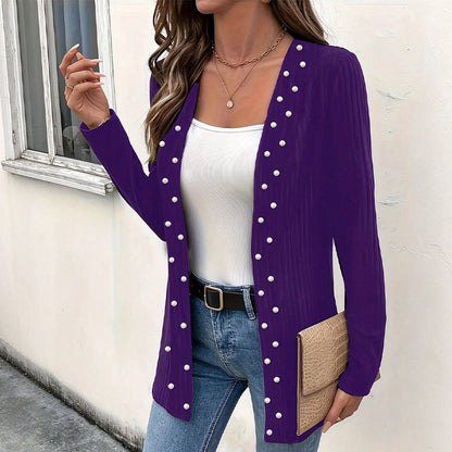 Women's Pearl Beaded Knit Cardigan