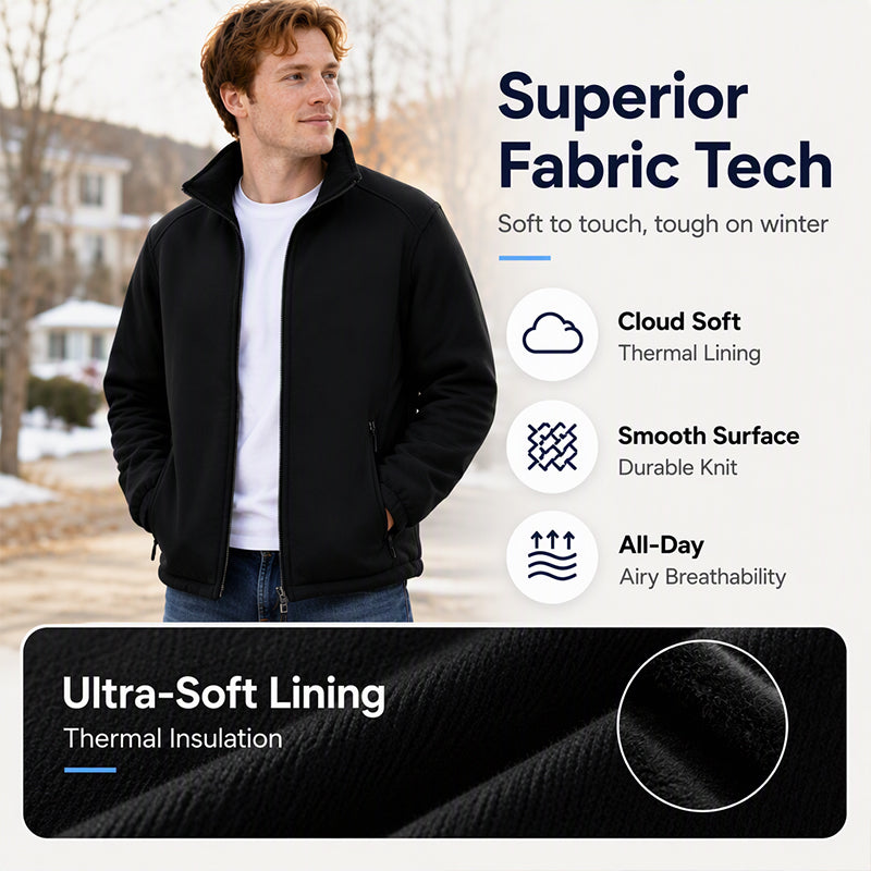 Men's Windproof Full-Zip Thermal Jacket