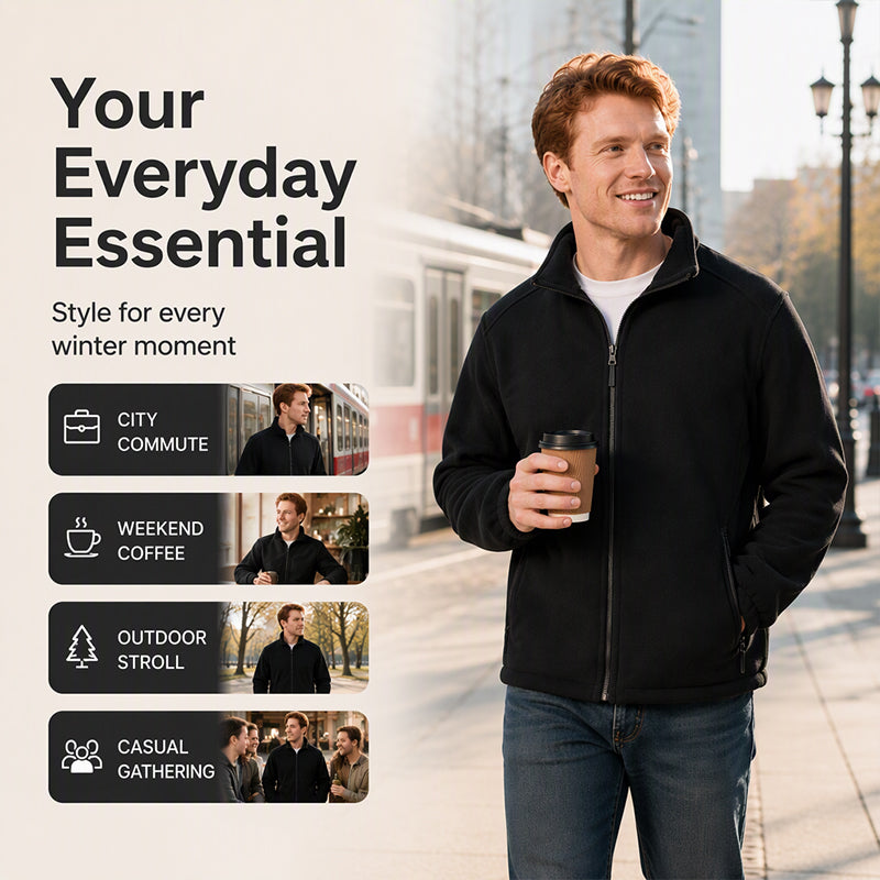 Men's Windproof Full-Zip Thermal Jacket