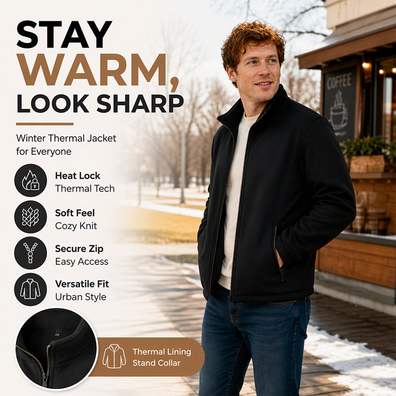 Men's Windproof Full-Zip Thermal Jacket