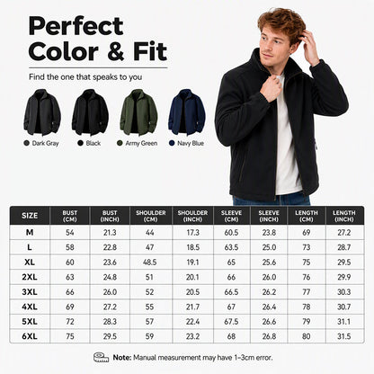 Men's Windproof Full-Zip Thermal Jacket
