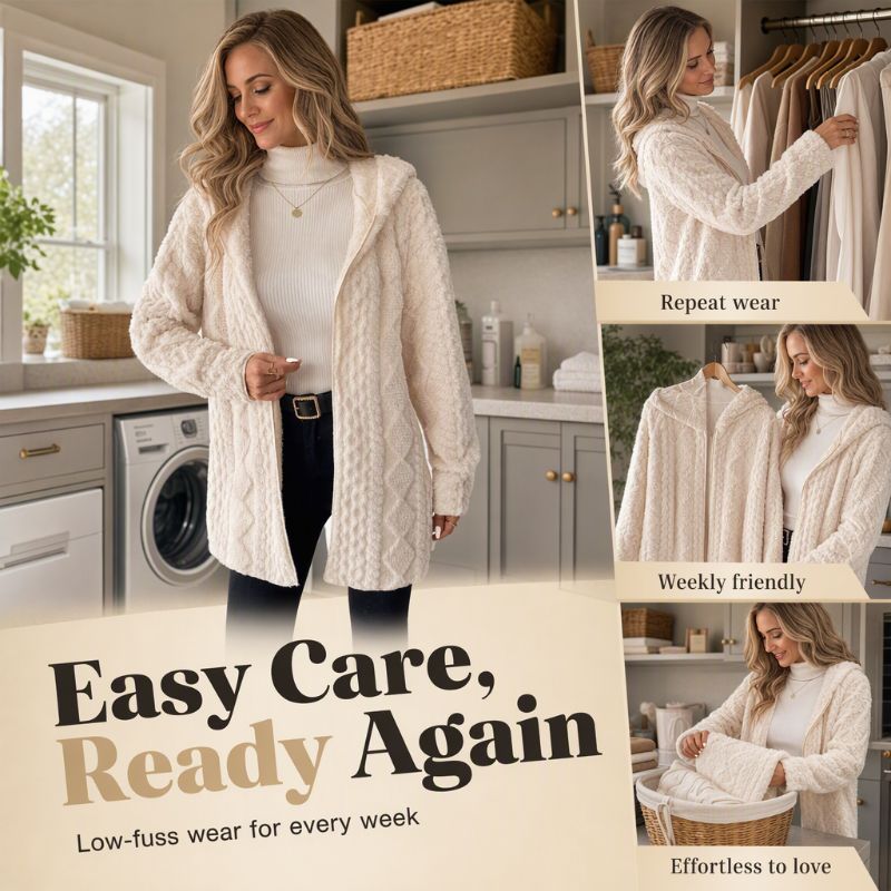 Women’s Casual Plush Hooded Jacket