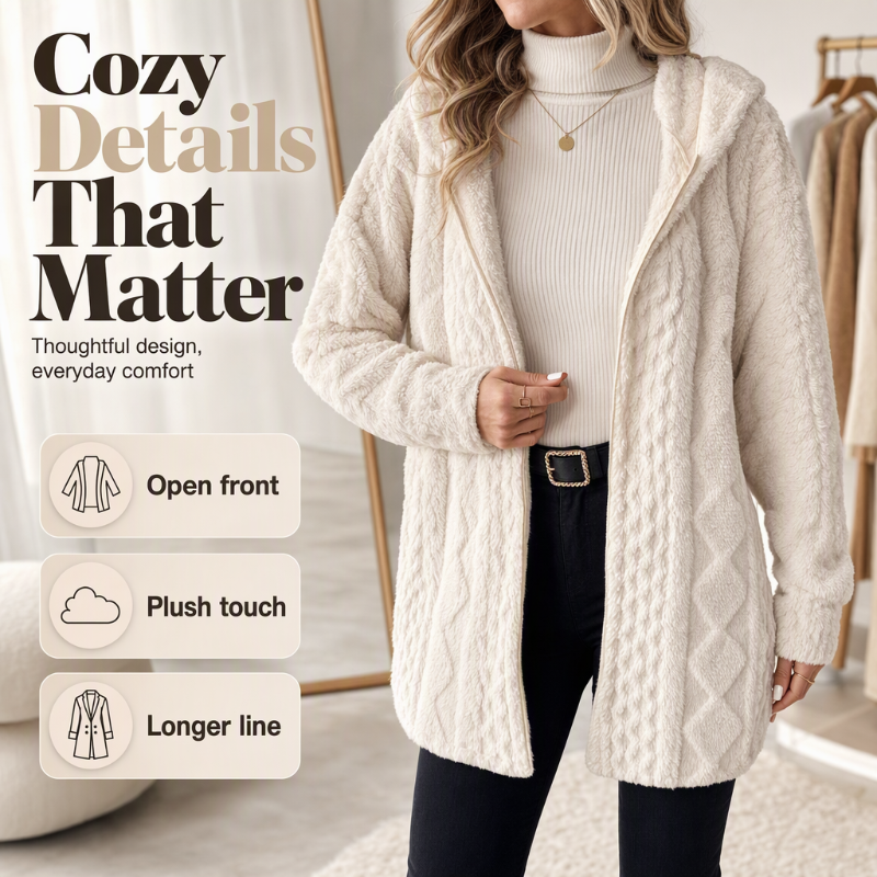 Women’s Casual Plush Hooded Jacket