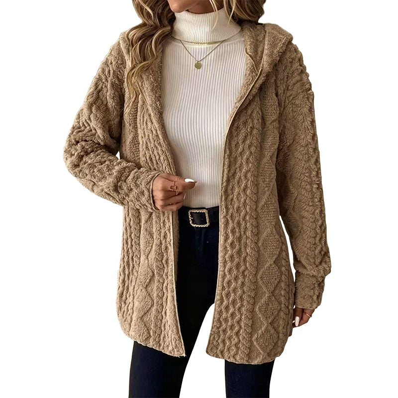 Women’s Casual Plush Hooded Jacket