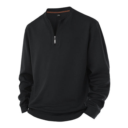 Men's Half-Zip Warm-Lined Ribbed Sweatshirt