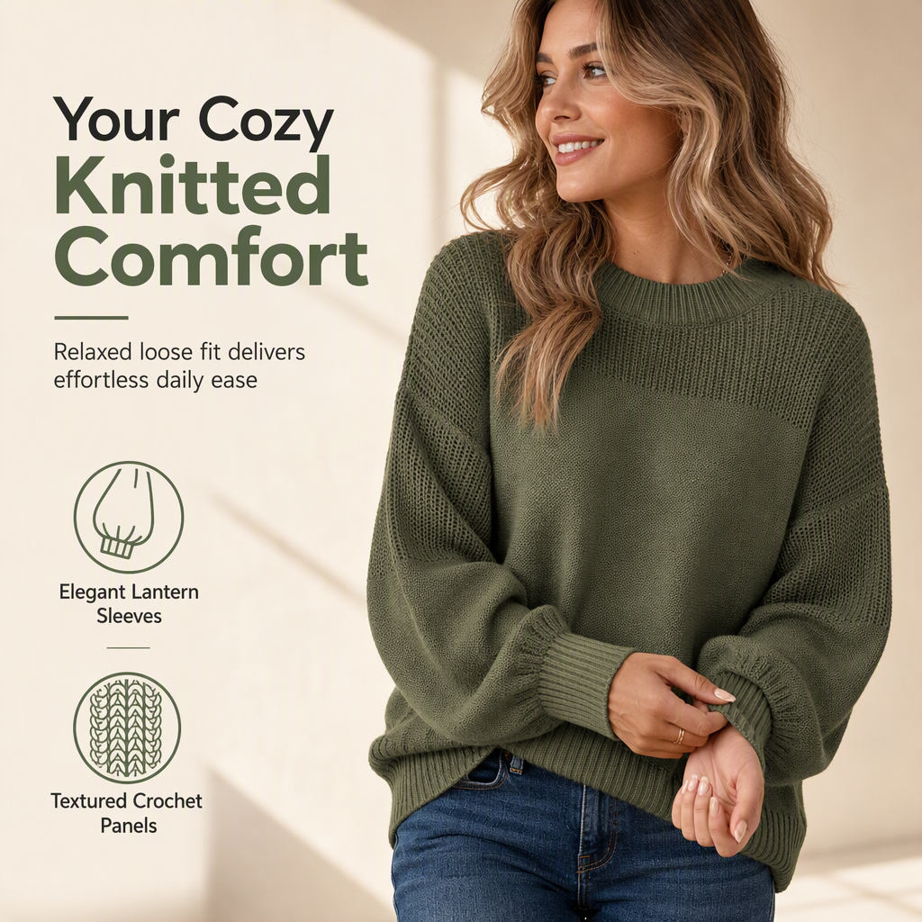 Women's Solid Color Knit Pullover Sweater