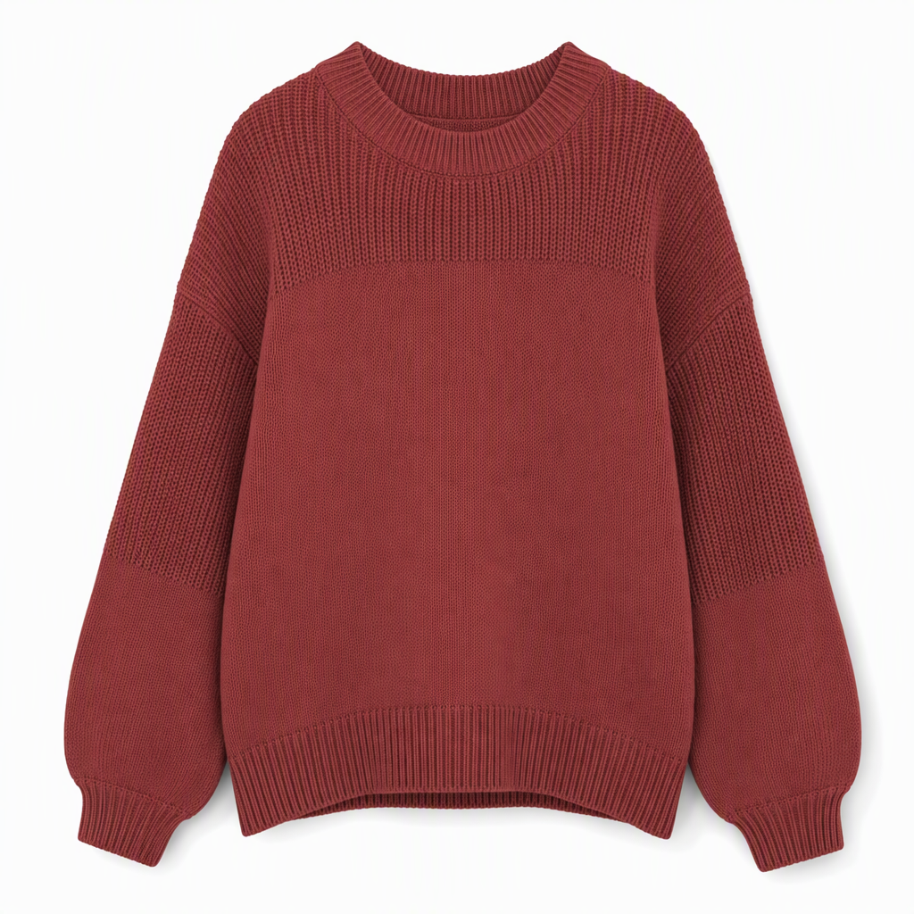 Women's Solid Color Knit Pullover Sweater