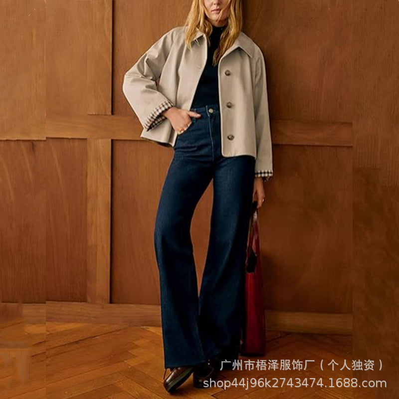 Women's Casual Long Sleeve Single Breasted Autumn Winter Coat