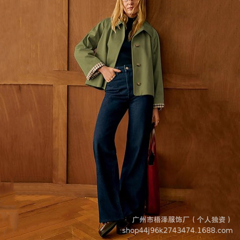 Women's Casual Long Sleeve Single Breasted Autumn Winter Coat