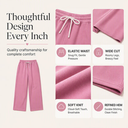 Women's Casual High-Waisted Wide-Leg Sweatpants