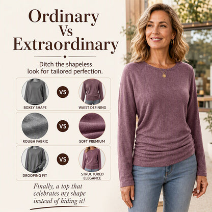 Women's Casual Crewneck Ruched HemTop