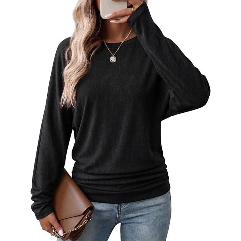 Women's Casual Crewneck Ruched HemTop