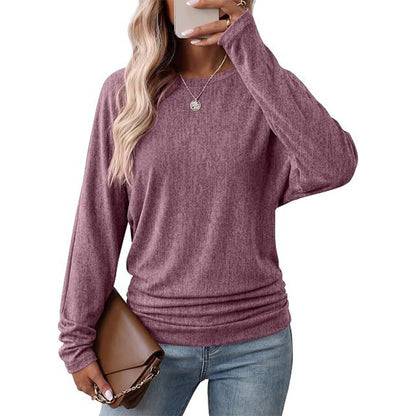 Women's Casual Crewneck Ruched HemTop