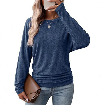 Women's Casual Crewneck Ruched HemTop
