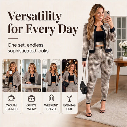 Women's Cardigan Tube Top & Pants 3-Piece Set