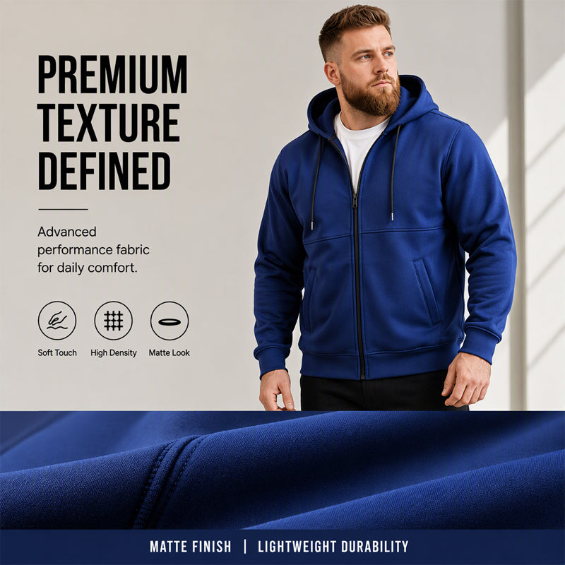 Men's Casual Warm Zip Up Hooded Jacket